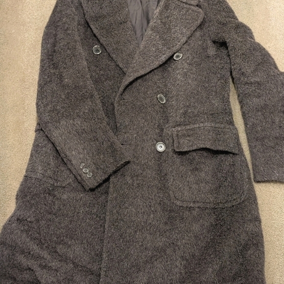 Gray Wool Double-Breasted Pea Coat - Picture 7 of 8
